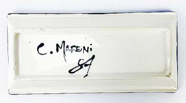 Preview: Handbemalte Keramik Beistellplatte aus Südafrika